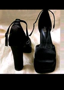 black platform heels