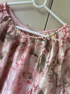 Sheer Floral Puff Sleeve Blouse