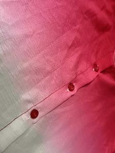 Chic Ombre Red Button-Down Blouse