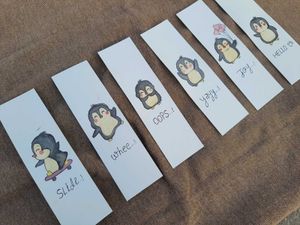 Cute Penguin Bookmarks - Set of 6