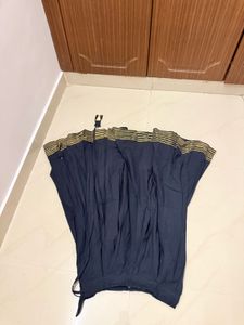 Elegant Navy Skirt with Gold Stripes