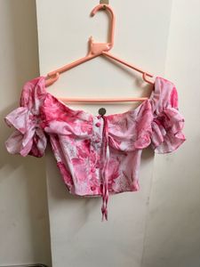 Floral Off-Shoulder Crop Top