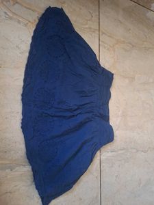 Blue Eyelet Ethnic Skirt
