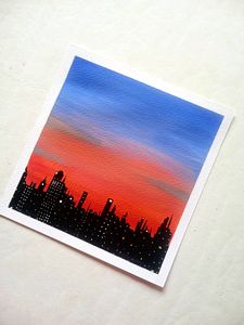 Painting Sunset City Night Look