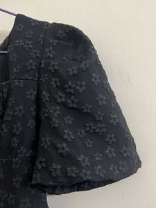 Black Puff Sleeve Mini Dress