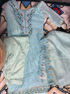 Light Blue Embroidered Salwar Kameez