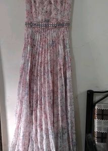 🌸🍥 Pink Pleated Maxi Dress 🌷🩷
