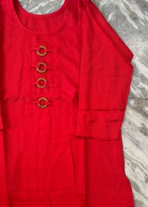 Red Kurta Set with leggings