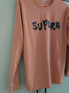 Peach "SUPERB" Graphic Long Sleeve Tee