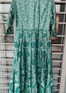 Elegant Green Floral Gown