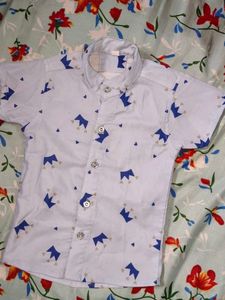 Cute Crown Print Baby Boy Shirt