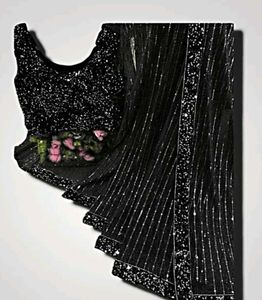 Stunning Black Sequin Saree