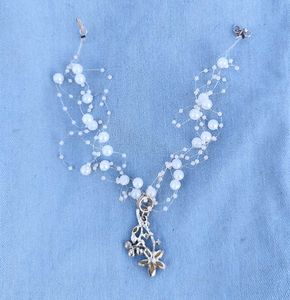Elegant Pearl &amp; Crystal Flower Necklace