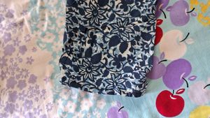 Blue Floral Block Print Short Kurti Top