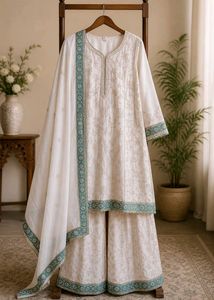 Elegant White Kurta Set with Dupatta