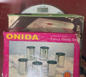 ONIDA Fancy Stainless Steel Glasses Set