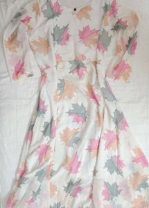 Elegant Leaf Print Kurta Set