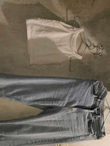 Light Wash Denim Jeans &amp; Top Set