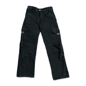 Boys Black Cargo Jeans