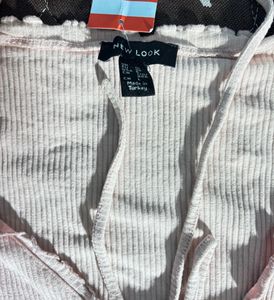 Pink Ribbed Bodysuit