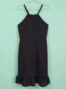Chic Black Dress with Red Hearts