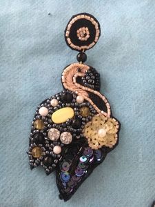 Beaded flamingo Earrings
