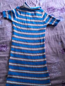 Blue Striped Polo Dress