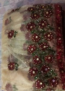 Embroidered Net Saree (ready to wear)