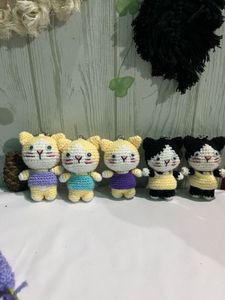 Crochet Handmade Amigurumi Kitty Cat Keychain