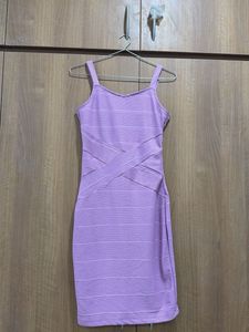 branded Strappy Lavender Bodycon Dress