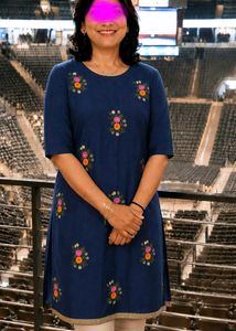 Embroidered Blue Kurta (38)