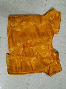 orange Brocade Blouse