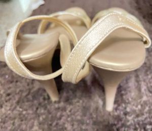 Golden Lightweight New Heels and Rhinestone Detail