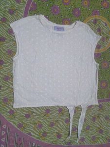 White Broderie Anglaise Crop Top