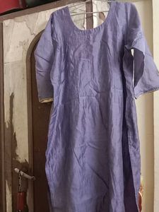 Elegant Lavender Kurta with Gold Embroidery