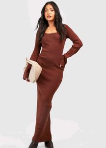 Brown Maxi Ribbed Dress (winter)