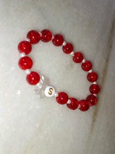 Charming Red Beaded Bracelet with Charm