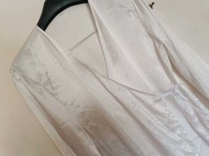 White Satin Kimono Style Top