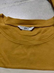 Only Stylish Mustard &amp; White Long Sleeve Top