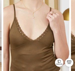 L size Lace Trim Cami Top