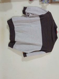 Brown Colorblocked Cardigan