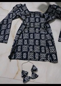 Blue Batik Print Kurta