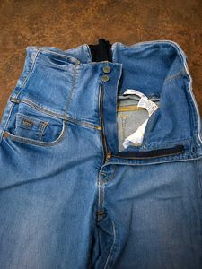 High Waisted Blue Denim Jeans