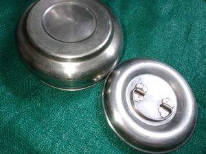 Vintage Engraved Metal Container
