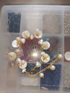 handcrafted Boho Pearl &amp; Shell Charm Necklace