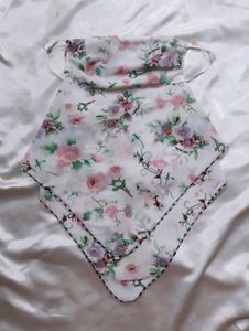 Floral Print Scarf with Face Covering
