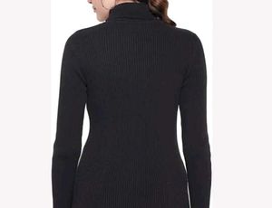 Classic Black Ribbed Turtleneck Top