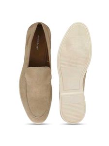 Men's Biege Leather Suede Loafers
