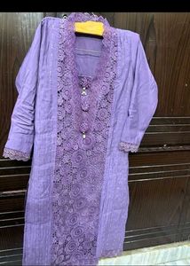 Elegant Purple Lace Kurta