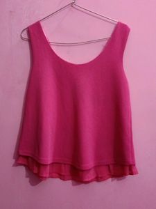 Pink Top With Neck Design